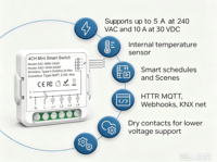 Contrôleur 5A 4 canaux, idéal pour les éclairages LED et les appareils basse consommation, télécommande 1 canal via l'application Smart Life, utilisation domestique