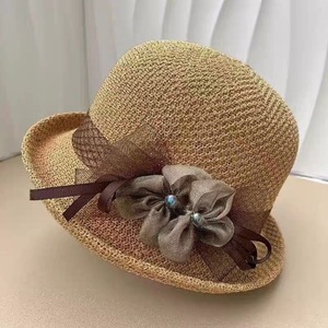 Summer Rolled-edge Embroidered Flower Bucket Sunshade Hat Women Outdoor Travel Camping Casual Fashionable Korean-style Sun - Product Image 4