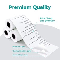 Rollos de Papel Térmico Directo de Fábrica, Personalizables, 57 mm x 30/40/50 mm, 80 mm x 50/60/70/80 mm, Impermeables, de Alto Brillo, para Cajas Registradoras POS