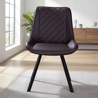 Chaises de salle à manger au design unique, revêtement en cuir italien, structure métallique, imperméables et durables