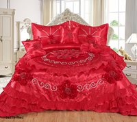 Parure de Lit de Mariage en Coton 6 Pièces Luxe pour Lit King Size