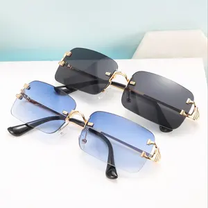 2021 Fashion Retro Vintage Men Women Trendy Small Rectangle Luxury Sunglasses In Stock