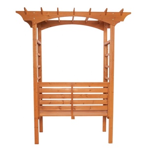 Green Grow Garden Builds' Pergola Wedding Arbor Arches de fleurs <span class=keywords><strong>en</strong></span> <span class=keywords><strong>bois</strong></span> faites à la main Nature for Garden Arch Bench Wedding Arch - Product Image 4
