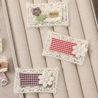 Tissu en dentelle pour loisirs créatifs, matériaux pour la fabrication de poupées, accessoires pour épingles à cheveux, morceaux de tissu carrés, décorations, ensemble de jouets DIY