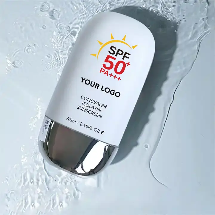 Natural Protective Private Label Wholesale SPF50 Korean Facial Moisturizing Organic Repair Tinted Lightweight Sun Screen Cream