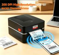 Impresora de Etiquetas M4301, 300 DPI, Compatible con Rollos de 152 mm/s, Impresora Inalámbrica para Imprimir Etiquetas