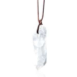 Kristal Kuarsa Angel Clear yang Dipoles, Bentuk Menara dengan Lubang, untuk Kalung Liontin, Grosir, untuk Penyembuhan - Product Image 6