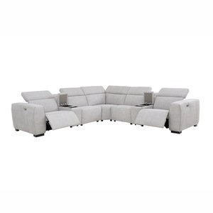 Sofá Seccional de Lujo en Forma de L con Almacenamiento, Motores Dobles, Tela Tecnológica Moderna, Reclinable, para Sala de Estar, Apartamento, Hotel, Villa 2323 - Product Image 4
