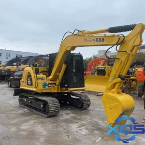 Mini-excavatrice Komatsu PC70 d'occasion, 7 tonnes, excavatrice sur chenilles, marque japonaise, excavatrices d'occasion d'origine, moteur Kubota, brise-roche. - Product Image 1