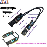 Câble d'extension pour carte graphique PCI-E 5.0 16X, adaptateur PCIe X16 vers 2 MCIO (SFF-1TA-1016) 8i 8x, carte d'extension GEN5 64 Gbps