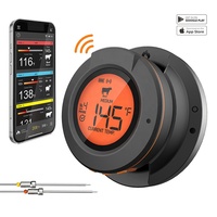 TOGRILL 2-en-1 double capteur numérique BBQ thermomètre gril couvercle température ambiante viande Bluetooth connexion plastique alimentaire