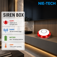 Kotak Sirene WiFi Rumah Pintar Kontrol Jarak Jauh Nirkabel Peringatan Keamanan Sirene 120dB LED Berkedip 120V Standar AS Alarm Pintar