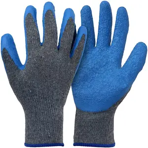 Gants de paume en caoutchouc industriels robustes 10G doublure en coton enduit de Latex gants de Brickie gants de travail de sécurité hommes Construction