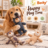 Jouet à mâcher interactif pour chien en peluche trois couleurs, très populaire, en coton et latex écologiques, avec fonction sonore, pour les propriétaires d'animaux