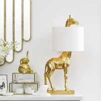 Usine Fabrication Designer Animal Résine Girafe Lampe De Table Or Corps De Lampe Résine Animal Décor À La Maison Veilleuses E26/E27 support