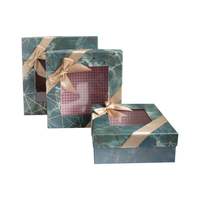 Carton rigide de boîte-cadeau blanche carrée décorative de Noël avec options de stratification mate et brillante de fenêtre transparente