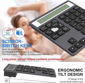 Clavier numérique portable fin et compact à 34 touches pour la comptabilité financière, Bluetooth, clavier numérique sans fil 2,4 G avec calculatrice intégrée - Product Image 6