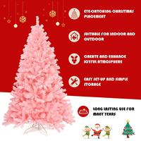 Sapin de Noël artificiel rose de 6 pieds, fabriqué en PVC 100 % neuf, adapté à la décoration intérieure et extérieure.