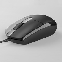 OMW910 1200 DPI Optical Wired Mouse Matte Black Gaming Style USB Compatible Laptop Chromebook Notebook for Left Right Hand Use