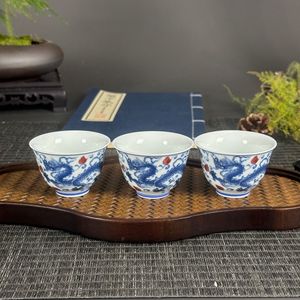Squisita <span class=keywords><strong>collezione</strong></span> classica cinese dipinta a mano Dragon Pattern tazza <span class=keywords><strong>da</strong></span> tè decorazione per la casa in porcellana Vintage blu e bianca - Product Image 5