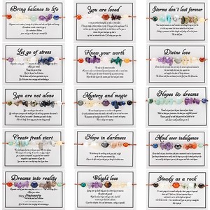 Bracelet en perles de labradorite et citrine pour enfants, pierre ronde concassée et bijoux avec inscription - Product Image 2