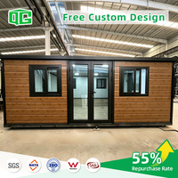 Maison conteneur en acier extensible de 20 pieds, fabriquée en Chine, avec salle de bain, cuisine et 1 chambre, préfabriquée, prix de gros