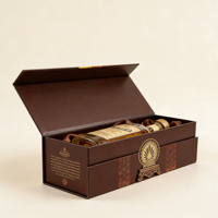 Boîte cadeau magnétique GOTOP de luxe pour brandy avec laminage mat et estampage à chaud doré, structure antichoc pour vin de qualité supérieure