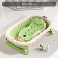 Baignoire pliable en plastique pour enfants avec fonction de trempage, taille extra-large, bassin de bain pour bébé nouveau-né