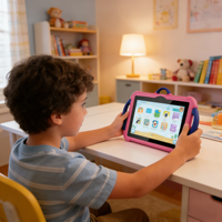 Tableta Infantil de 7 Pulgadas con Android para Niños Pequeños, Juegos de Aprendizaje Temprano, Control Parental, Funda de Silicona Resistente a Golpes