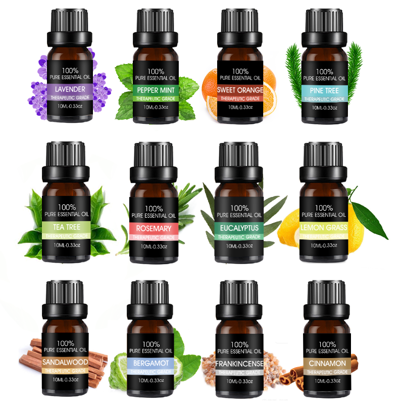 100 Pure Aromatherapy Oil Set Diffuser Organic-10ml Pure Essential oil set 6 5ml or 10ml 