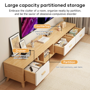 Mobile TV Moderno per <span class=keywords><strong>Soggiorno</strong></span>, Mobiletto TV in Legno Stile Rustico, <span class=keywords><strong>Dimensioni</strong></span> Regolabili - Product Image 3