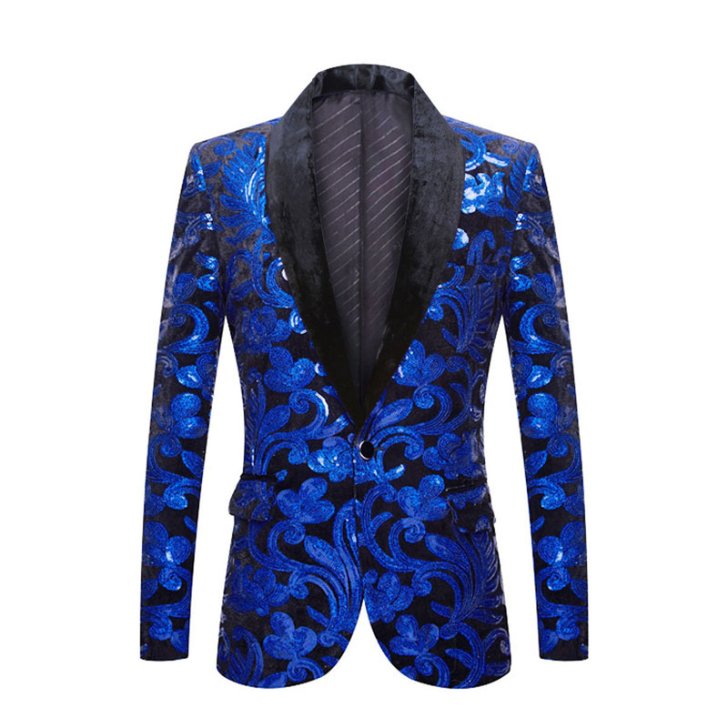 Men Suits Sequin Shiny Blazer for