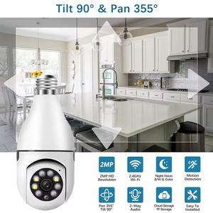 HD 720P Night Vision E27 Surveillance Camera 360 Security Cctv Wifi Indoor <b>LED</b> <b>Light</b> Bulb - Product Image 3