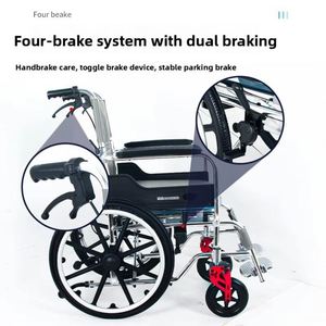 Scooter portable en alliage d'aluminium Deyang, fauteuil roulant pliable de 16 pouces/20 pouces, léger, ultra-léger, amortissant, chariot de voyage - Product Image 4