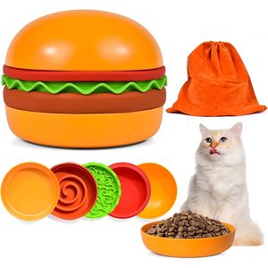 Set di ciotole per gatti 5-in-1 con alta qualità per 4 litri per leccare lentamente la ciotola per alimenti per cani di piccola taglia - Product Image 1