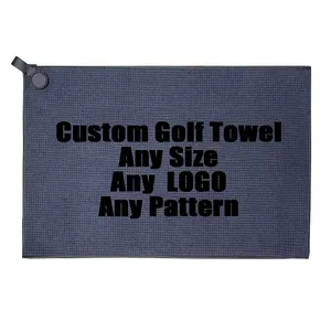 Huiyi Professionele Leverancier Golfhanddoeken Wafel Microfiber Topkwaliteit Nieuw Ontwerp Microfiber Golf Wafel Handdoek Custom