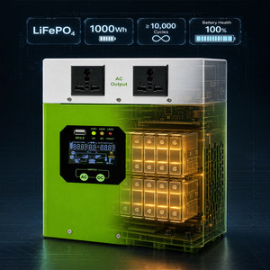 Estación de Energía Portátil de Iones de Litio de Alto Rendimiento LiFePO4 de 1000 Wh, Salida de 500 W, Entrada Solar MPPT de 300 W, para Campamentos al Aire Libre - Product Image 3