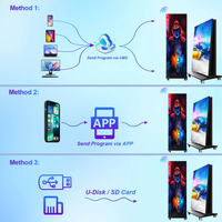 Pantalla LED Plegable Móvil de Alta Calidad de 80 Pulgadas, Pantalla Plegable P1.86 con Soporte de Pie para Publicidad en Centros Comerciales y Ascensores