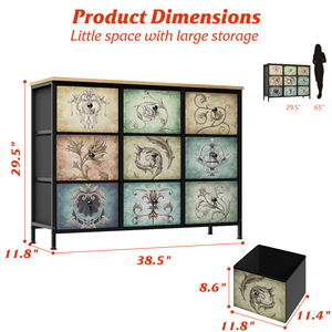 Tủ quần áo cho phòng ngủ với 9 vải sâu drawerswide TV đứng Tủ lưu trữ ngực của ngăn kéo cho Nurser lối vào hành lang - Product Image 3