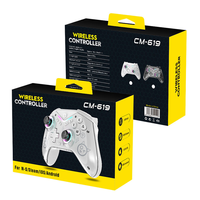 Manette de jeu mobile sans fil CM-619 avec éclairage RGB, joystick à effet Hall et vibration, compatible BT pour Switch/Steam/iOS/Android