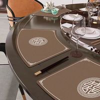 Set de table imperméable et anti-taches en PVC et cuir PU, résistant à la chaleur, pour tables de restaurant et d'hôtel