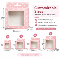 Boîte en papier pliable personnalisée pour nail art avec trous de suspension et fenêtres transparentes, boîte d'emballage pour faux cils, impression couleur