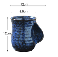Grande tasse à café expresso en céramique de 500 ml, style européen, avec glaçure réactive unique et élégante, à tenir à la main