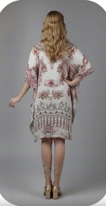 Robe longue africaine Dashiki pour femme, légère, respirante, coupe décontractée, tunique, poncho, kimono, finition soyeuse, style bohème, pour les vacances à la plage - Product Image 3