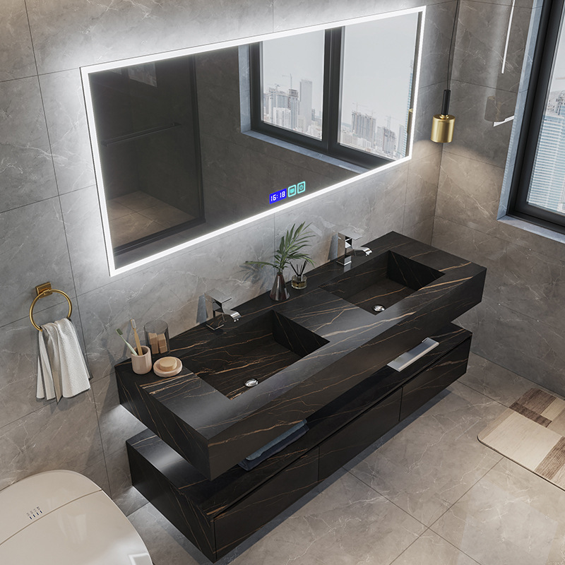 Personalizzato giappone di legno hotel in stile casa di lusso moderno vanity bagno con specchio e cabinet, mobiletto del bagno con specchio