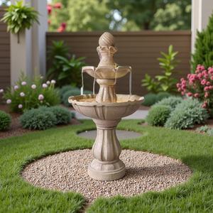 Ornement de jardin en résine de style artificiel, cascade extérieure, <span class=keywords><strong>fontaine</strong></span> à eau potable pour animaux de compagnie, intérieur, pour chiens et chats - Product Image 4