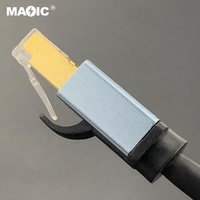Kabel Ethernet Magelei Cat8 Berlapis Emas 2m 40Gbps 2000MHz Terproteksi RJ45 Kecepatan Tinggi untuk Gaming Router Switch PC
