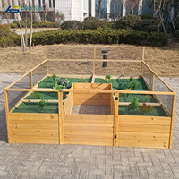 Jardinière de légumes en bois de cèdre naturel lit de jardin carré surélevé extérieur pour cultiver vos propres produits