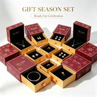 Boîte cadeau personnalisée pour bijoux avec doublure en velours pour bague, boucles d'oreilles, collier, mariage, fiançailles, emballage de vente au détail