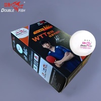 Balles de tennis de table Oem Double Fish Wtt V40+ approuvées par l'ITTF 3 étoiles, blanches, nouveau matériau, avec couture, pour compétition et entraînement